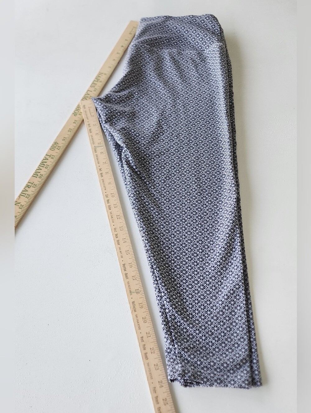 Lulu-B Grey Patterned Slim Leg Pants - Picture 7 of 9